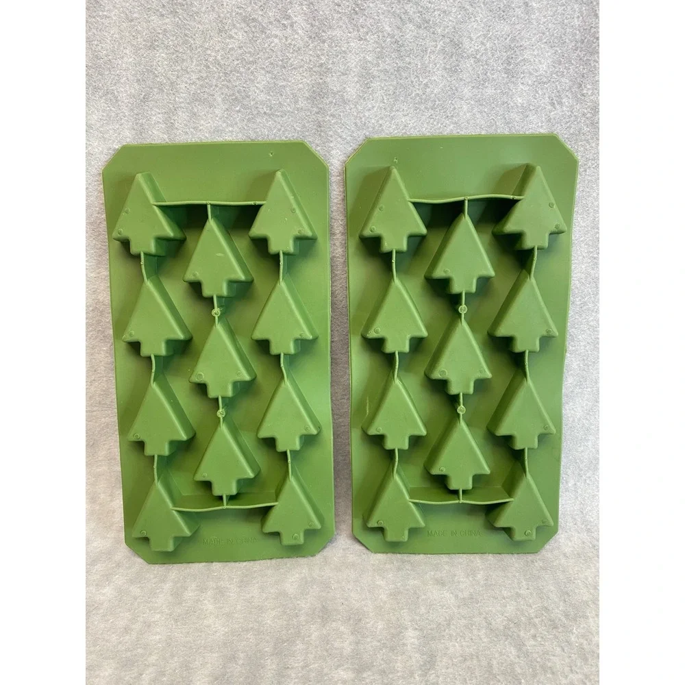 Christmas Tree Cookie‎ Candy Baking Silicone Mold Holiday Festive Party Set of 2